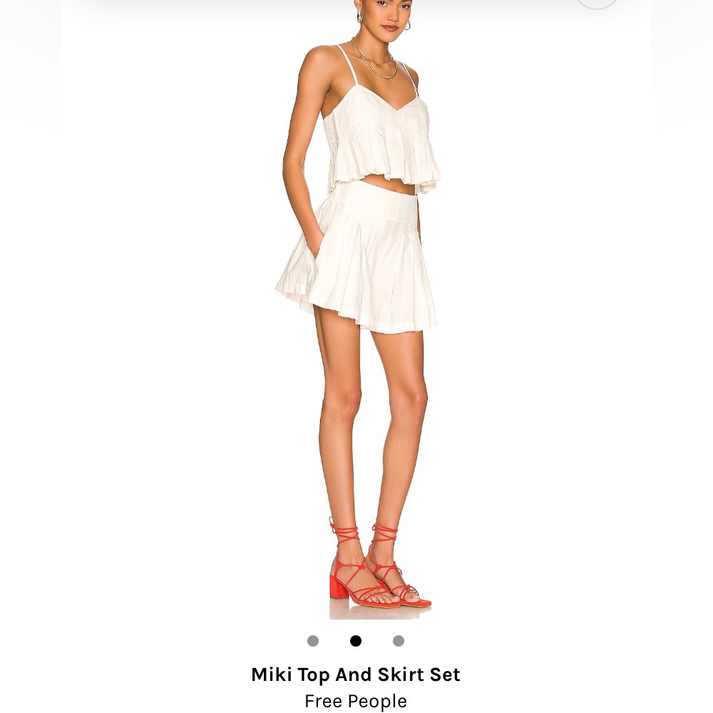 Free People White Miki Top and Skirt Set